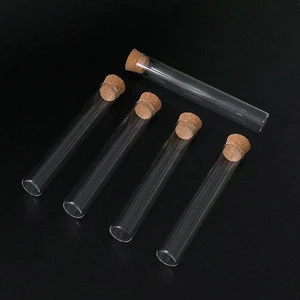 Factory Direct Sale Handmade Heat Resistant Borosilicate Glass Test Tube With Cork Lid For Laboratory