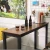 Import Factory price classic bar furniture simple custom milk shop cafe bistro strip black metal solid wood high counter bar table from China