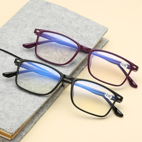 Factory wholesale blue light blocking eyewear square reading glasses high quality