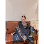 Factory Wholesale Comfortable and Elastic Print Scarf Wool Silk Cashmere for Autumn and Winter