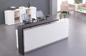 Factory wooden office furniture customized front reception desk  hospital restaurant and hotel use