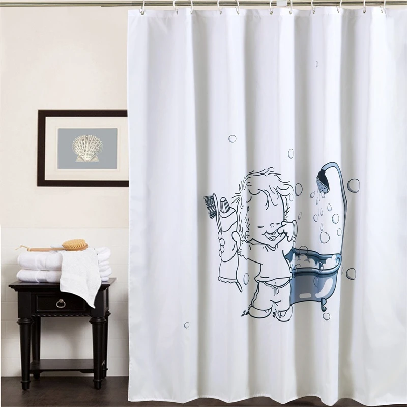 Famous Brand Shower Curtain PEVA Shower Curtain Cheap Hot Sale Top Quality Waterproof Polyester Print Modern 180*180cm