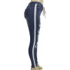 Fancy Girl elastic waist drawstring ripped jeans women jogger pants