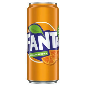 FANTA carbonated drink with orange flavor. CAN 330 ML