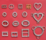 Fashion accessory rhinestone ribbon buckles