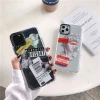 Fashion Art Letter Label Phone Case For iphone 12 Pro 12 11 Pro Max 7 8 plus Back Cover X XR XS Max Transparent Soft Cases Funda