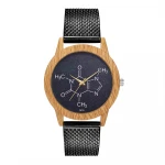 Fashion Chemistry Caffeine Molecules Watch Unique Women Wrist Watches Mesh Wood Quartz Watches Analog Clock Relogio Feminino