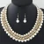 Import Fashion Jewelry Set two-layer imitaion pearl and a layer Rhinestone Choker necklace and Earing Jewelry MOQ 6Sets WY 150730121 from China
