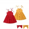 Fashionable new design girls dresses kids baby girls skirt pure color slip dress