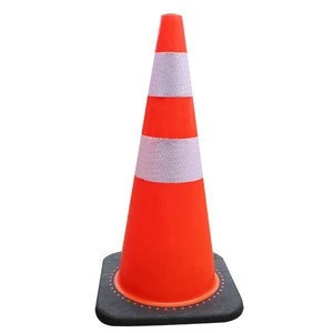 Flexible safety 750mm traffic cones Road Safety PVC cone with black base