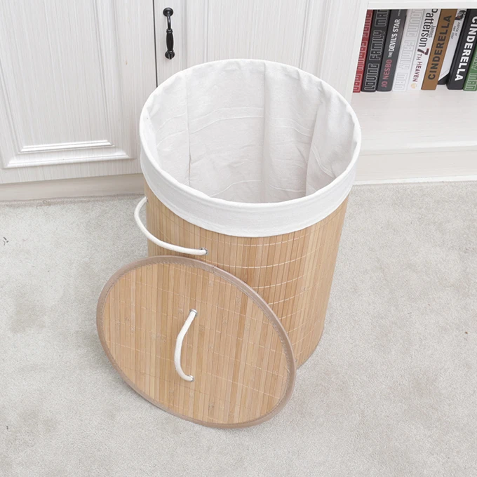 Foldable Storage Linen Hamper Natural Laundry Bamboo Basket Hamper