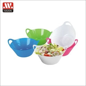 Food grade kitchen pp salad bowl set, colorful 6pcs nested plastic mixing bowl
