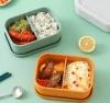 Food safety grade portable compartmentalized silicone lunch box