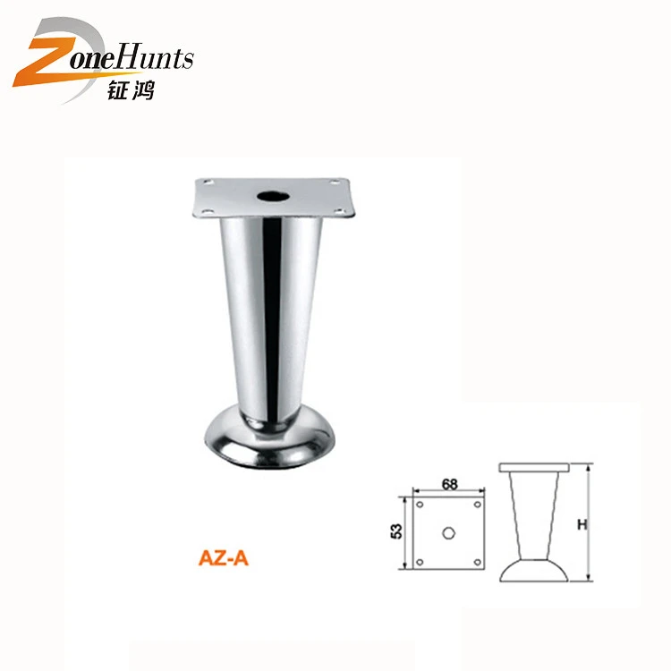 foshan metal stabilizing legs parts furniture chrome adjustable cone sofa legs with round base for sofa