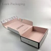 Free Samples Clothes Packaging Pink Customized Color Zip Lock Peel off Closure Corrugated Rigid Mailer Paper Shipping Box