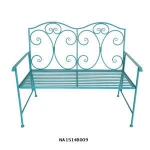 french furniture bench decorative light blue two seats garden sofa