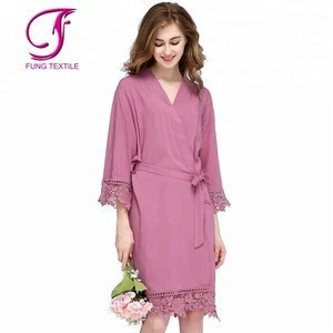 FUNG 3028 Solid Color Womens Sleepwear Bridesmaid Pajamas