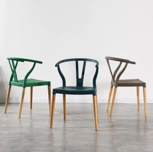 furniture Hans Wegner Wishbone Y Chair PP seat with metal leg plastic chair