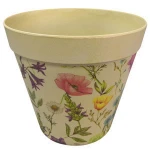 Garden melamine plastic flower pot mix with bamboo fiber