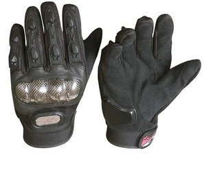 Genuine leather micro fiber motor bike sport gloves