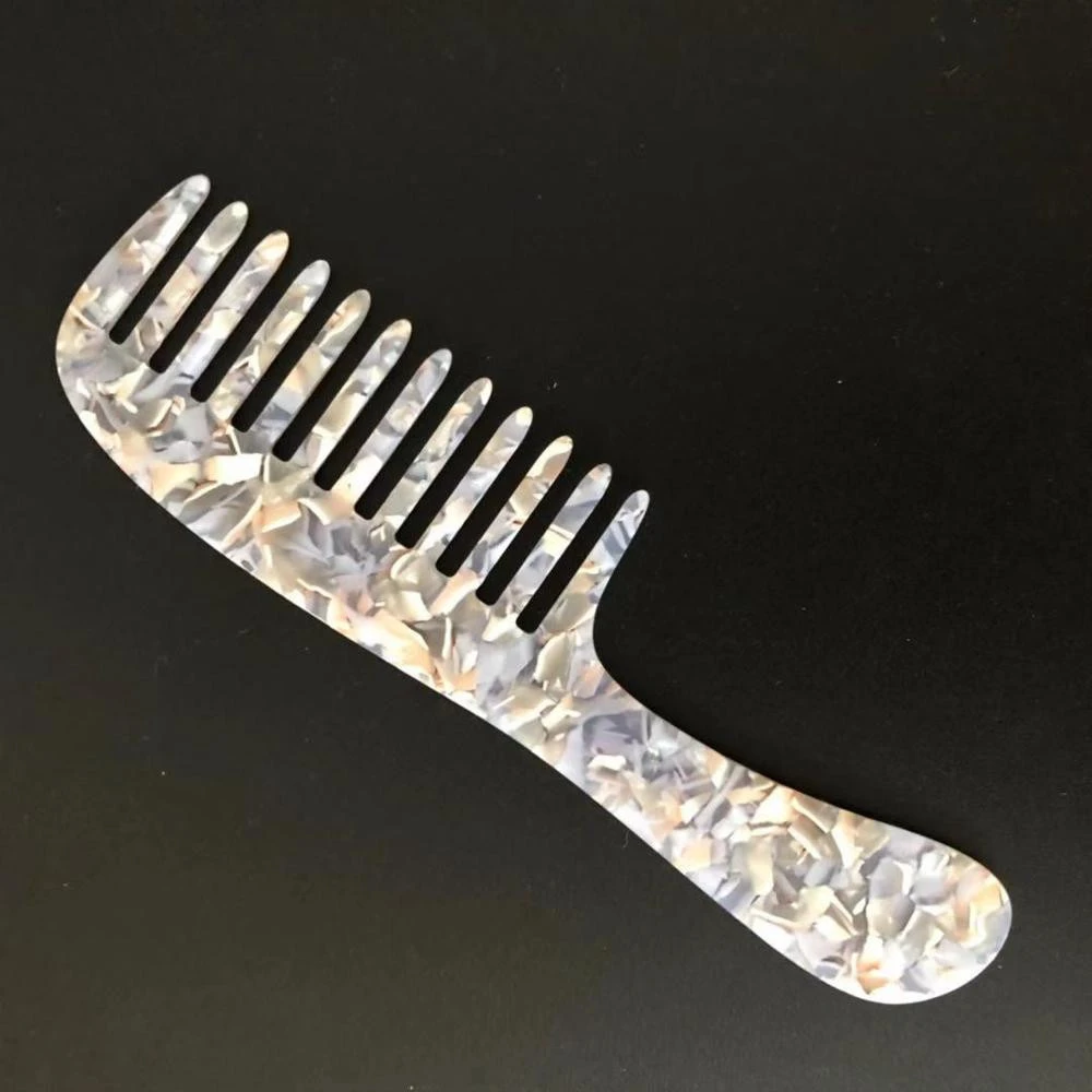 Gift For Long Hair Handmade Cellulose Acetate Hair Comb With Handle
