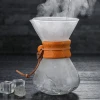 Glass Coffee pot  borosilicate Pour Over Coffee maker with Bamboo Sleeve