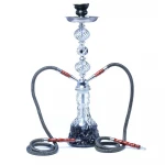 Glass Hookah Shisha Pipe Crystal Crafts Double Hose Chichas with Narguile Ceramic Bowl Charcoal Tongs Accessories
