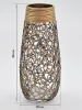 gold infinity European decorative color glass flower vase metal wire