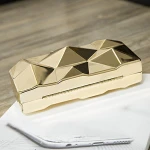 Golden classic evening bag metal purse frame evening bag women clutch