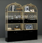 Golden Cosmetics Display Cabinet Organizer Modern Makeup Display Stand Furniture for Hair Salon Beauty Salon