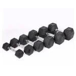 Good Quality Cast Iron Fitness Equipment Round Head Rubber Dumbbell