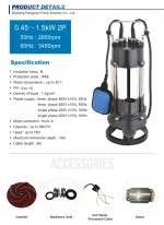 Good quality sell well electric motor submersible sewage pump
