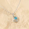 Grace Jewelry Heart Cut Sea Blue Gemstone Love 925 Sterling Silver Butterfly Jewellery Pendants for Necklace
