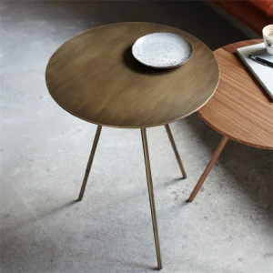Green bronze drawing process/small round table light luxury Nordic living room/Italian minimalist stainless steel side table