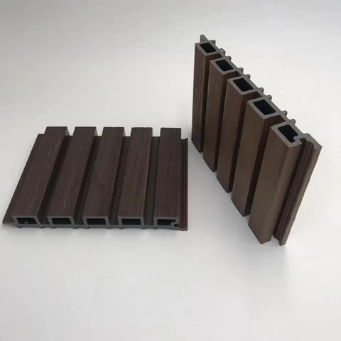 Grille decorative siding fluted exterior composite cladding timber outdoor wpc co-extrusion wood plastic wall panels