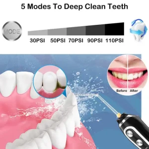 H2ofloss 5 modes water pick flosser portable cordless oral irrigator teeth cleaning water flosser with CE certificated