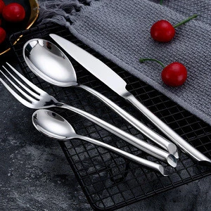 H613 4pcs Dinnerware Cutlery Western Style Thickened Flatware Sets Multi Colour 410 Stainless Steel Spoon Knife Fork Set
