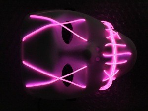 Halloween decoration light up DJ party neon glowing el wire rave LED party mask