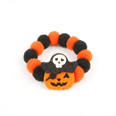 Halloween Hairball Collar Cross Border Pet Cat Dog Pumpkin Face Accessory Collar Elastic Rope Dog Cat Neck