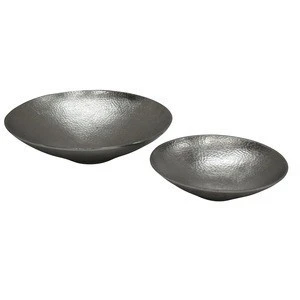 Handmade Silver Dishes &amp; Plates - Metal Aluminum Snack Platters - Rough/Raw Finish Serving Bowls - Wholesale Bulk Manufacturer