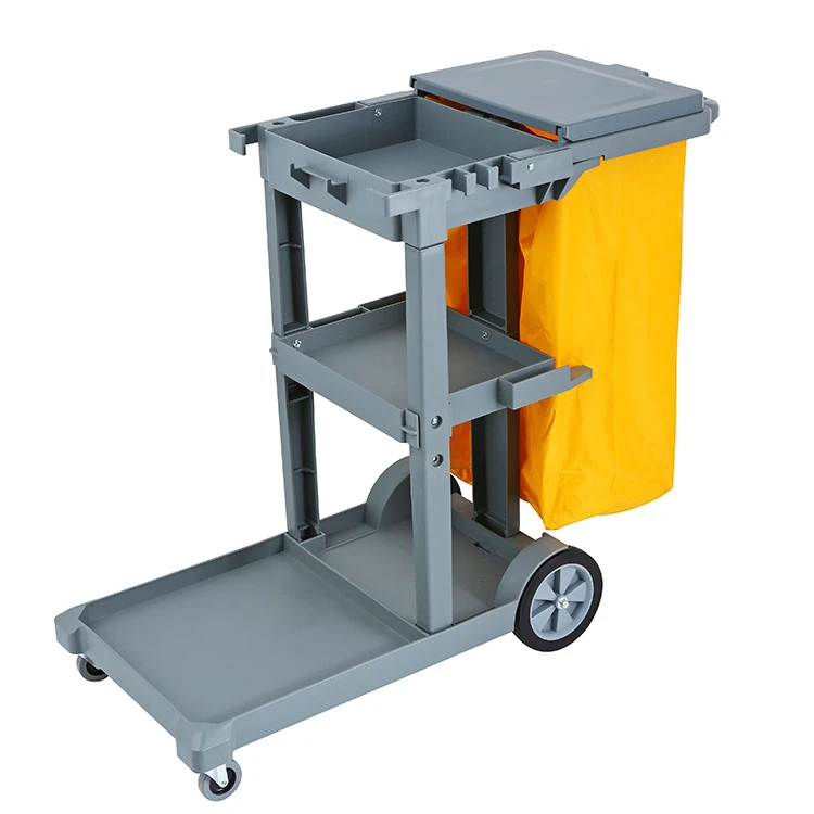 Haotian wholesale model D-011-1B black cleaning cart (with cover)