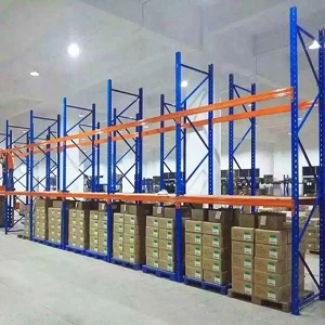 Heavy duty pallet rack with pallet rack protector and pallet support bar