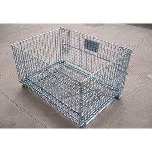 Heavy Duty Stacking Industry Warehouse Storage Pallet Cage With Lock