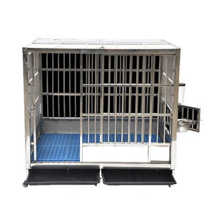 Heavy Duty Strong Stainless Steel Dog Cage  with Wheels