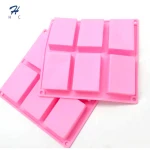 High quality 6 cavity 3D handmade rectangular silicone Christmas cake mould