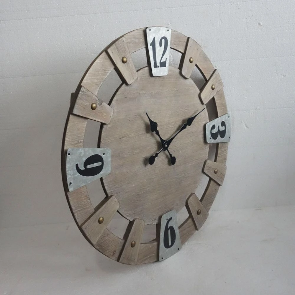 High Quality Antique style Hollow out Wall Clock Hanging Art Custom Wooden Wall Clock