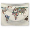 High quality durable world map printed wall art hanging tapestry