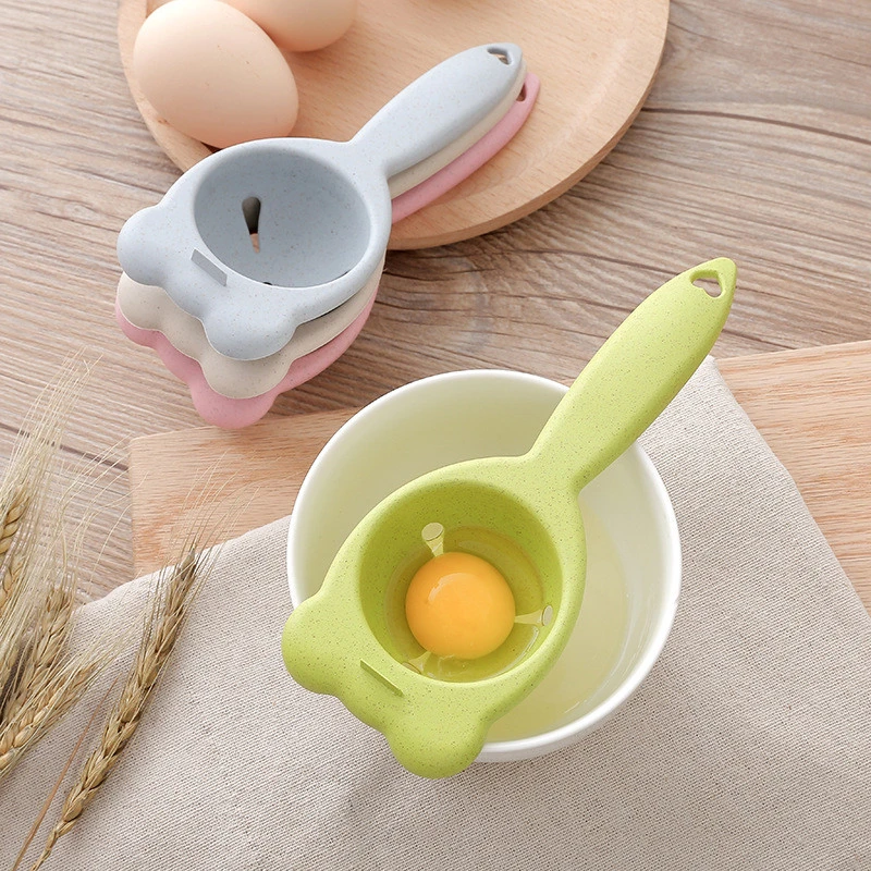 High Quality Egg White and Yolk Separate Kitchen Gadget Egg Separator Wheat- Straw PP Egg White Yolk Filter Divider with Breaker
