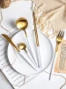 high quality gold forks knives and spoons Cuterly set Matte White Gold Cutlery Dinner Set