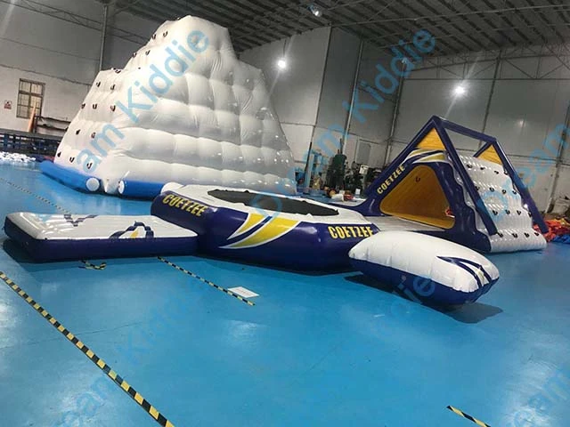 High quality inflatable floating water slide  game aqua park for sale